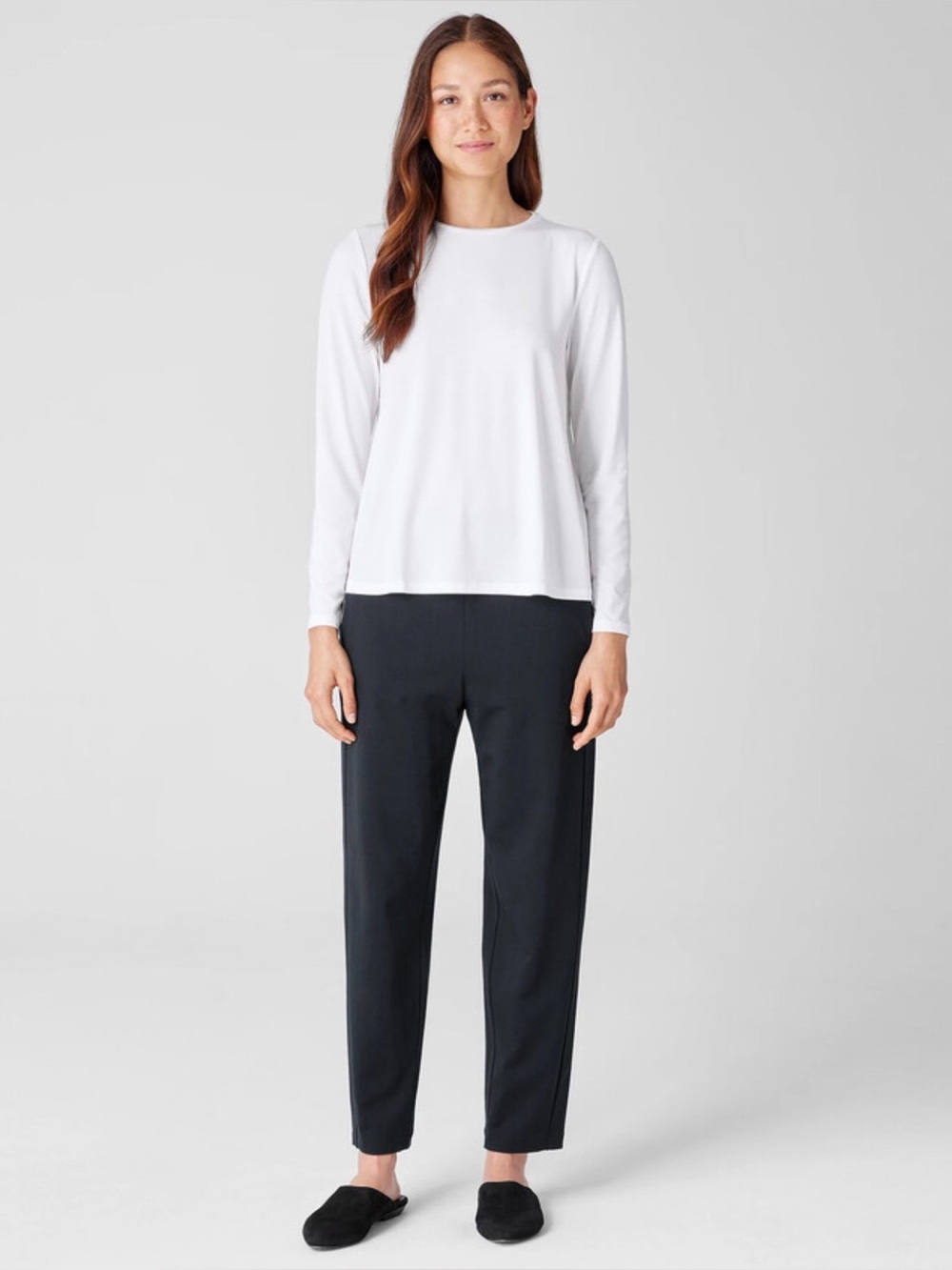 Eileen Fisher Long Sleeve Tee // White // XL
